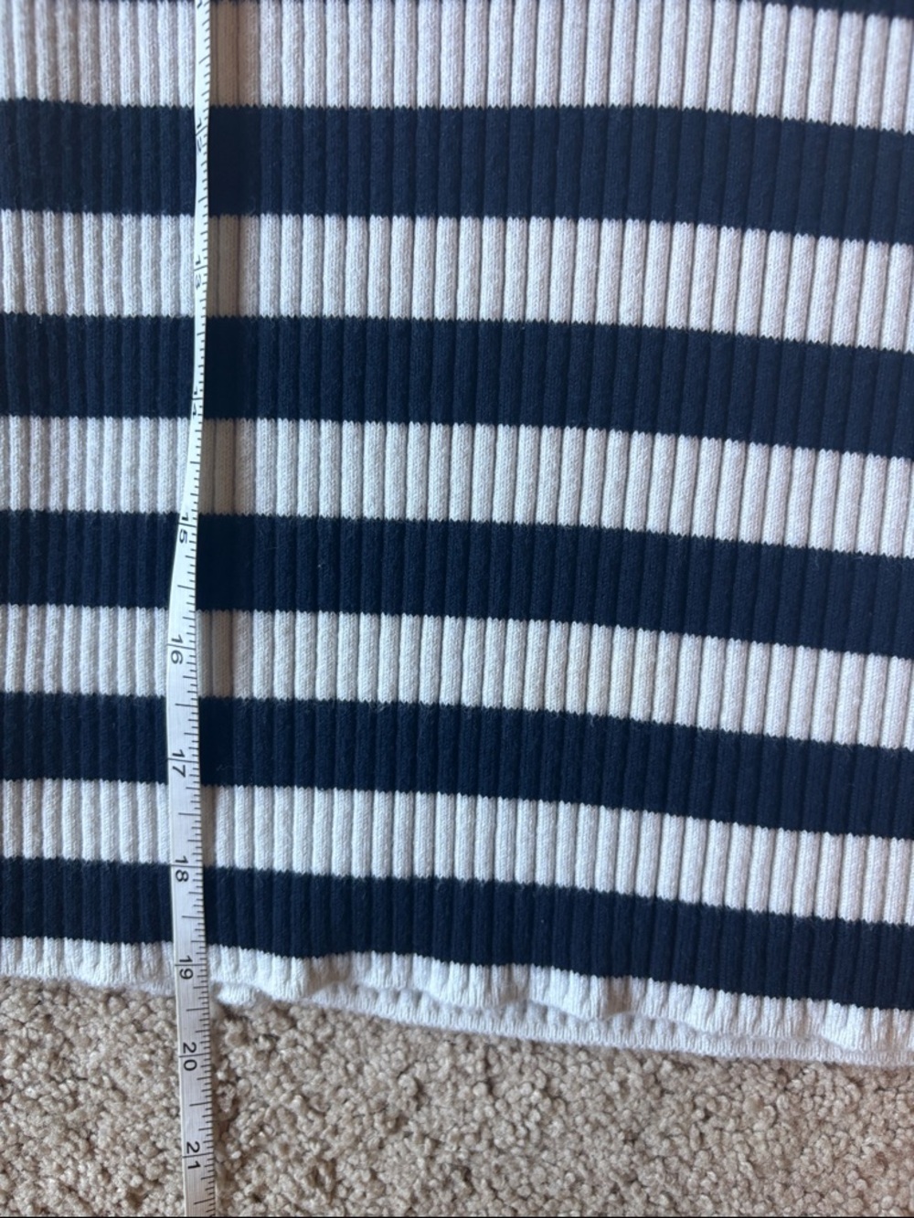 Madewell Navy and White Striped Sleeveless Polo Tank - Picture 4 of 4